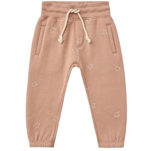 Rylee + Cru Jogger Sweatpants Pants - Dusty Rose Stars